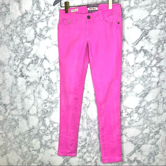 Hot Kiss Lily Skinny Hot Pink Y2K Denim Jeans Juniors 3 - Picture 2 of 9